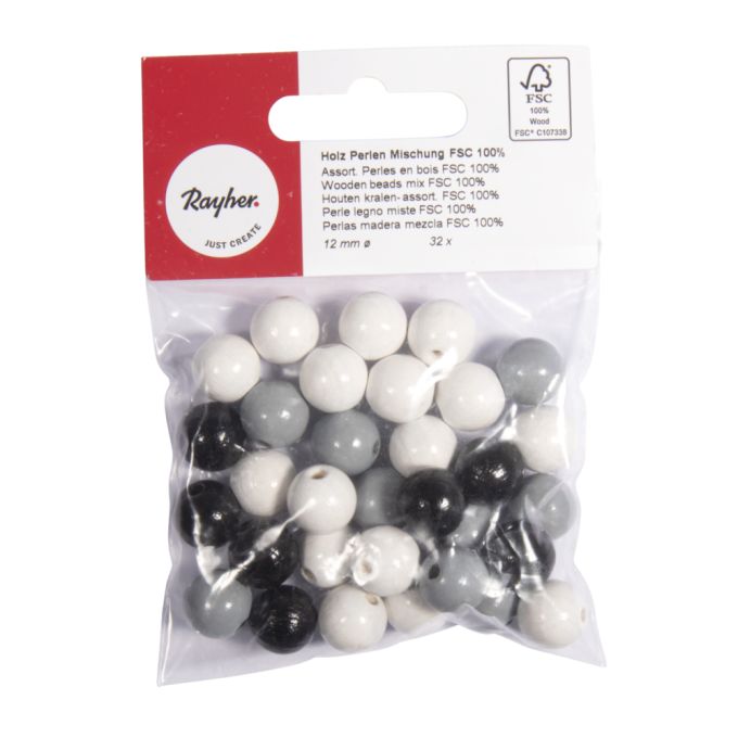 Rayher Bunte Holzperlen 75 G – Bastelperlen Für Schmuck, Deko & Kinderhandwerk, Diverses Sortiment