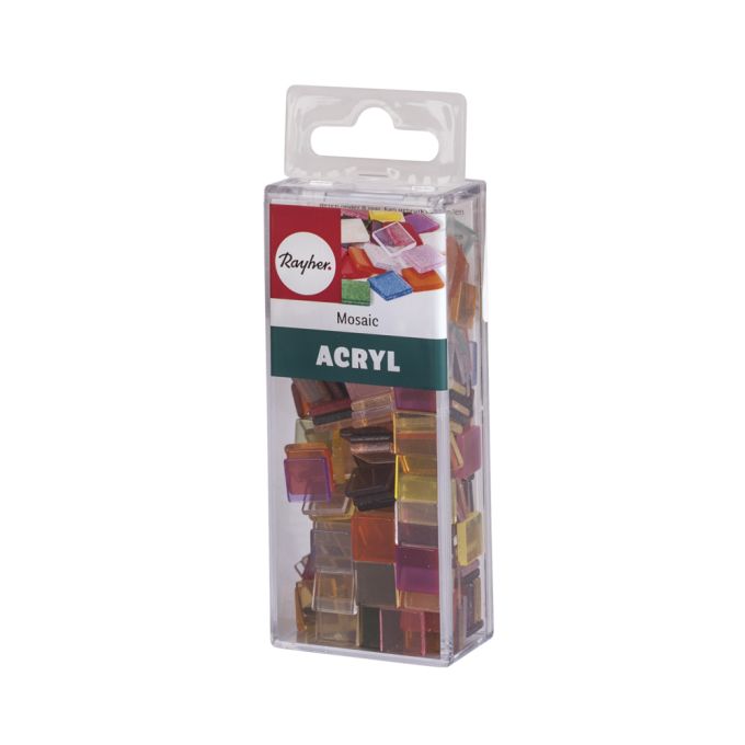 Rayher 14540685 Mosaico Acrilico, 1 x 1 cm, Trasparente, SB-Box ca. 205 Pezzi