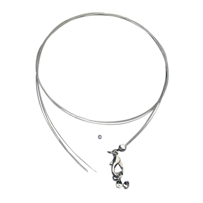 Rayher Fil pour bijoux - collier, 0,4mm ø, 50cm, or, av. carab.+