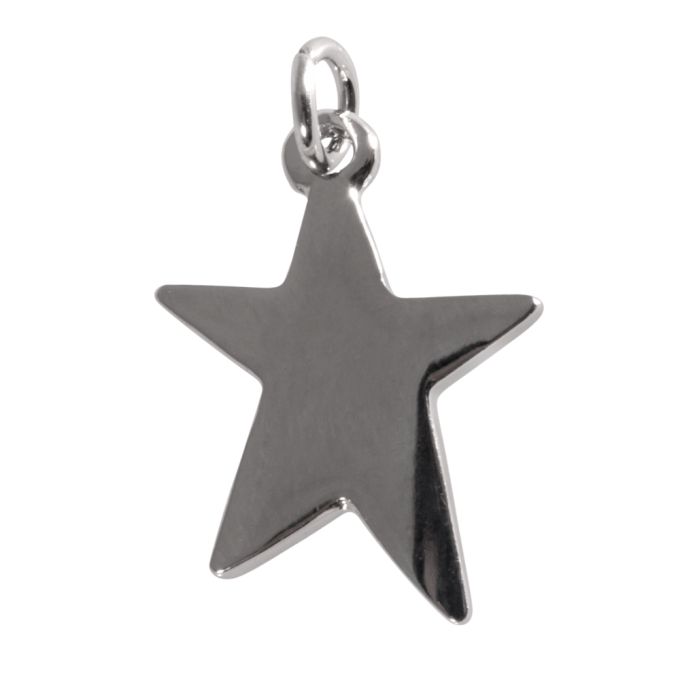 Stern Sternchen Star Schlüsselanhänger Anhänger Silber aus Metall 