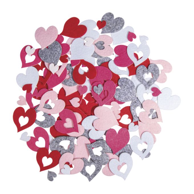 Autocollants en feutre grand coeur rouge décoration carte de mariage
