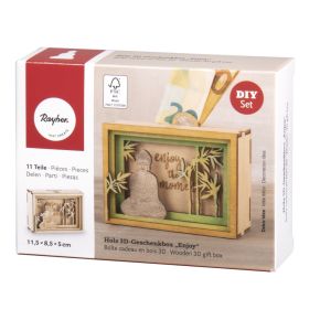 Wood 3D gift box, FSC Mix Credit
