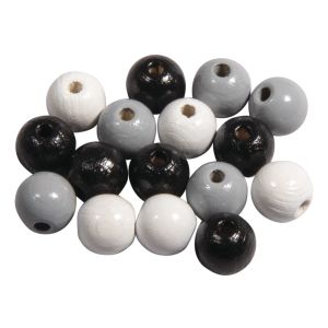 Assort. Perles en bois FSC 100%, 10mm ø