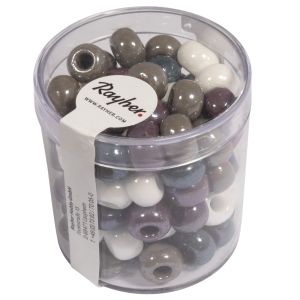 Perles à grand trou en verre, opaques