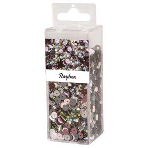 Mix paillettes+perles en verre avec fil