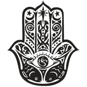 Tampons Hamsa Hand , 3cm ø