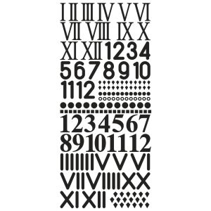 Ecriture autocollante Chiffres p.horloge