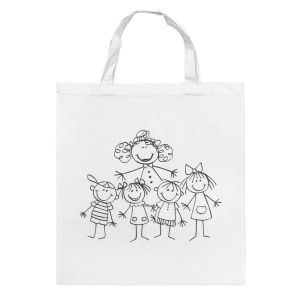 Sac en coton, imprimé, beige