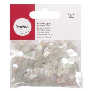 Paillettes, lisses, 6mm ø