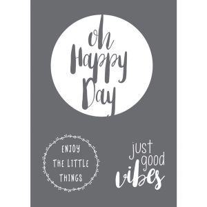 Pochoir de sérigraphie Happy Day A4