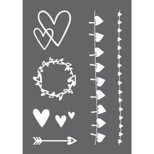 Pochoir de sérigraphie Coeur A4