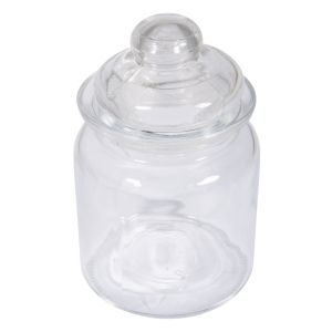 Récip.de verre av. couvercle verre,ø8cm