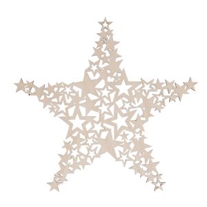 Déco en bois Etoile Mix Credit, 21,7cm ø