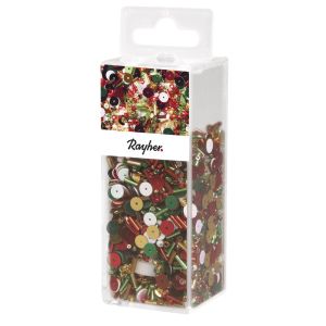 Mélange paillettes+perles verre av. fil