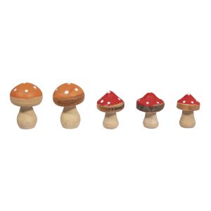 Amanites tue-mouches en bois, 2,5cm ø