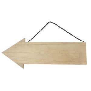Flèche en bois avec chaîne en métal