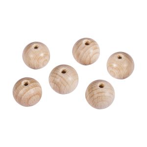 Boules en bois brut, percées, ø 25mm