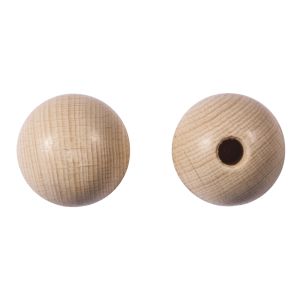 Boules en bois brut, demi-percées, ø30mm