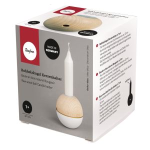 Boule en bois naturel Bougeoir, 7cm ø
