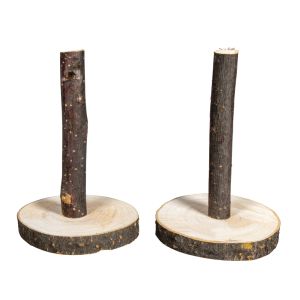 Support déco en bois naturel, 7-7,5cm ø