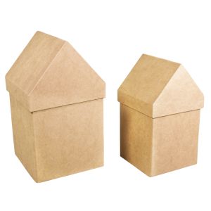 P.mâché Boîtes Maisons,FSC Recycled 100%