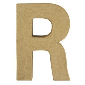 Lettre papier-mâché R, FSC Recycled 100%