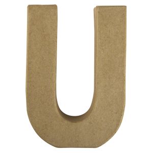 Lettre papier-mâché U, FSC Recycled 100%