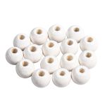 Wooden beads FSC 100%, polished, 6mm ø, white