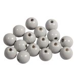 Holzperlen FSC 100%, poliert, 10mm ø, grau