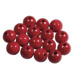 Perles en bois FSC 100%, polies, 12mm ø, rouge