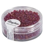 Rocailles, 2,6mm ø, transparentes lustré, rouge vin