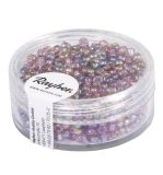Rocailles, 2,6mm ø, transparentes lustré, lilas