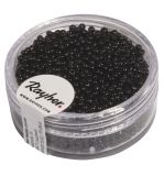 Rocailles, 2 mm ø, opaque, black