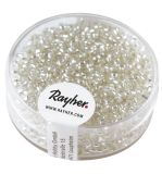 Rocailles, 2 mm ø, with silver inlet, silver