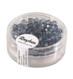 Glass crystal bead, 4mm ø, blue grey