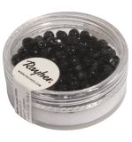 Glass crystal bead, 4mm ø, black