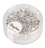 Glass crystal bead, 4mm ø, brilliant silver