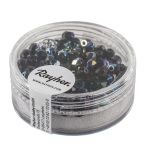 Glass crystal bead, 4mm ø, onyx