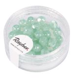 Polished glass beads, 6 mm ø, mint green