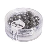 Polished glass beads, 6 mm ø, anthracite