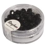 Glas Schliffperle, 6mm ø, schwarz