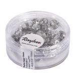 Perle facettée en verre, ø 6mm, argent