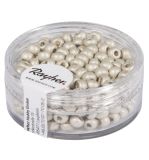 Metallic-Rocailles, matt, 4mm ø, weiß