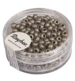 Metallic-Rocailles, matt, 4mm ø, anthrazit