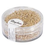 Rocailles m.Silbereinzug+Rainbow, ø 2 mm, honiggelb