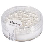 Renaissance Perles en verre ciré, 4mm ø, blanc neige