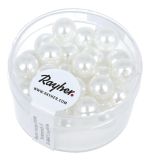 Renaissance Perles en verre , 8mm ø, blanc neige