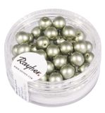 Renaissance Perles en verre, dépolies, 6, argent