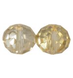 Glass polished bead Round, golden shadow