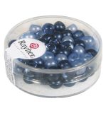 Rocailles-mix with big hole, with, 5.5mm, navy-blue